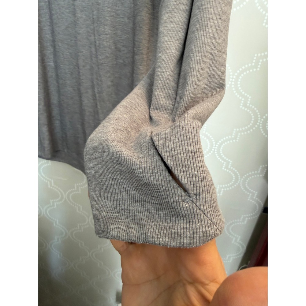 Athleta Hoodie Tunic Space Dye Cowl Neck Thumbhole Grey XL - Picture 5 of 7